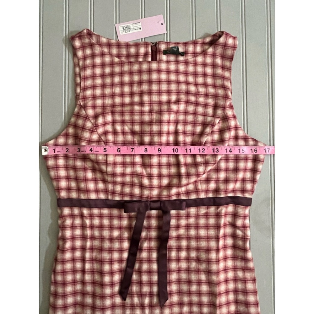 Wild Fable Sleeveless Sheath Mini Dress Womens Small Red Plaid Bow Fitted New - Picture 9 of 10
